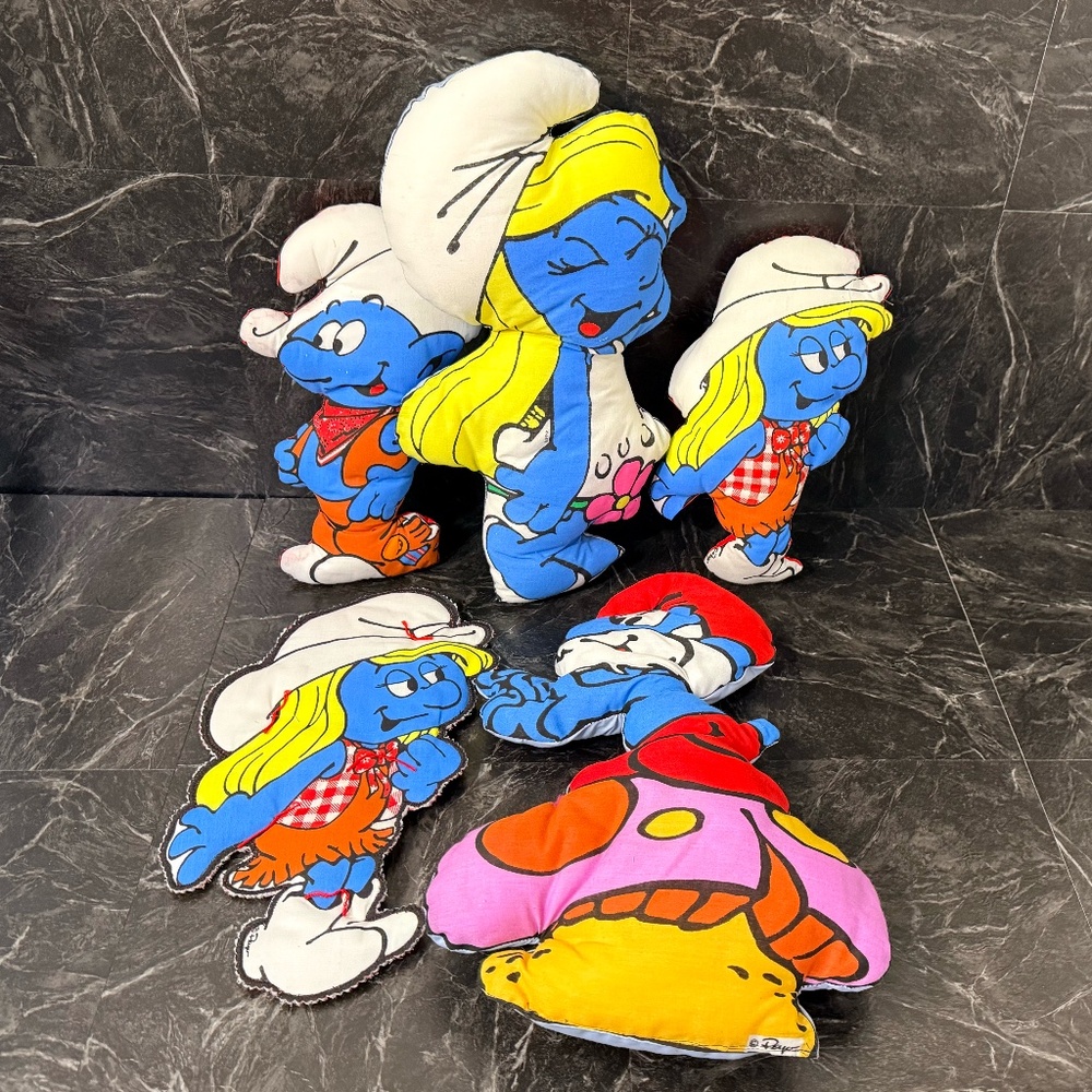 PEYO 1982 Smurf Homemade Pillows and Cut and Sew Fabric Panels